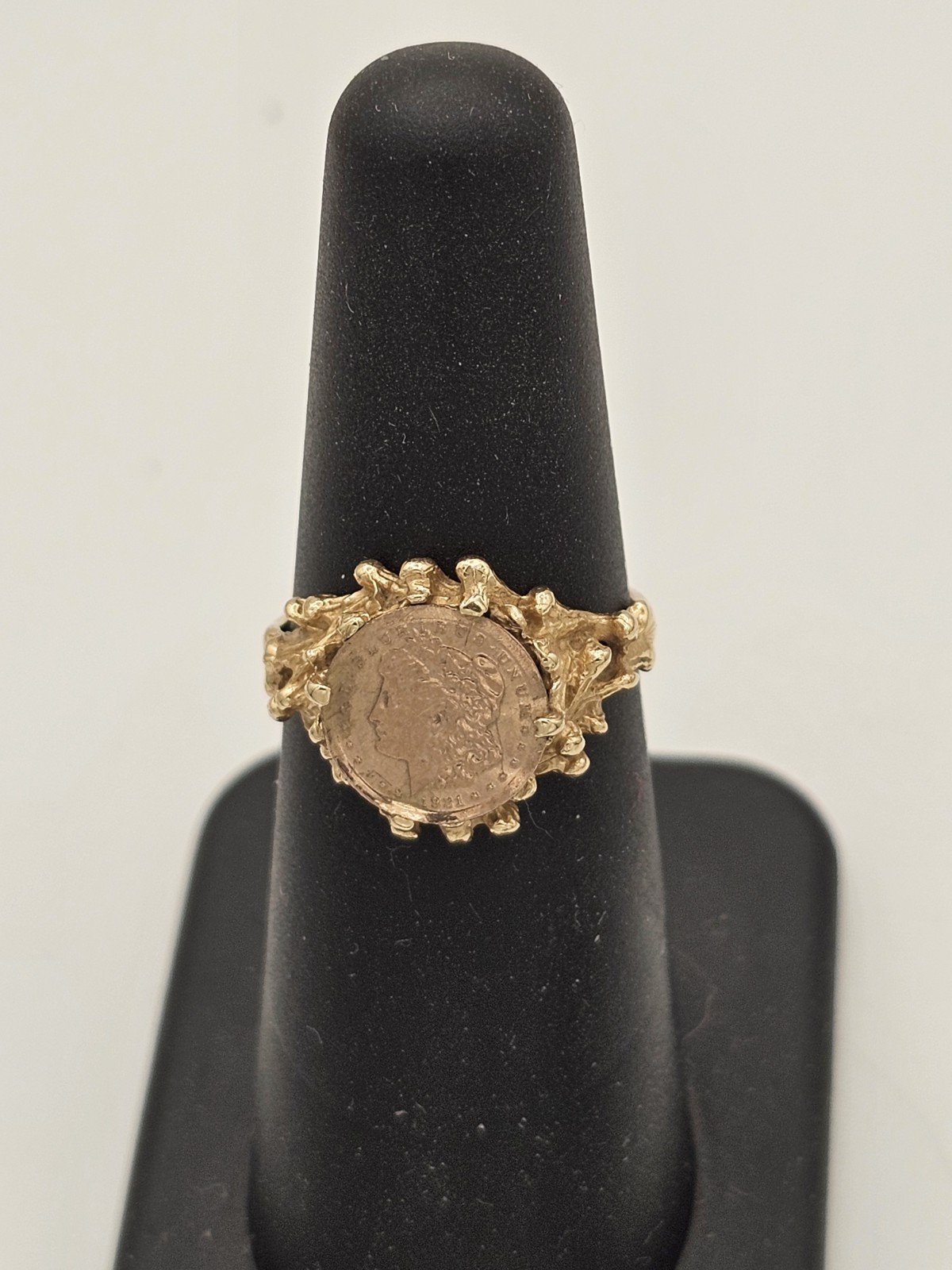 14k Gold Ring, Morgan Dollar Image, Size 5.75 Or 6, 3.12g, Read Description