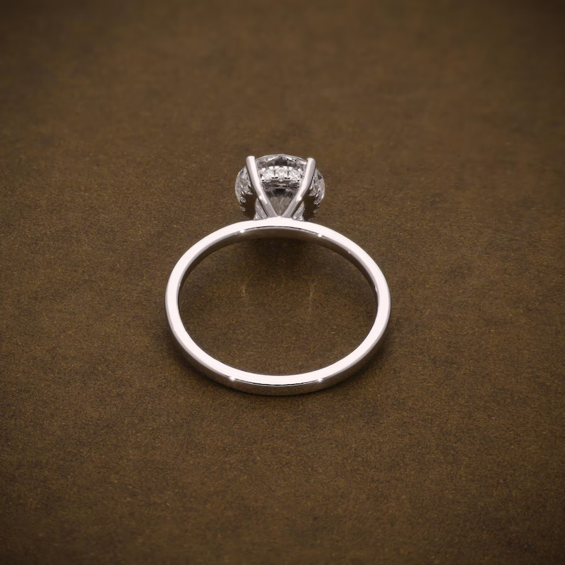 2.16 CTW Round Lab Grown Diamond Hidden Halo Solitaire Ring FG VVS-VS For Gift