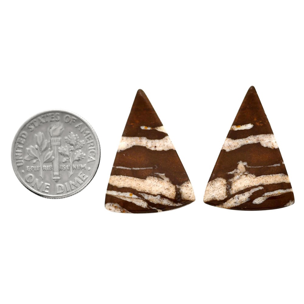 Natural Outback Jasper Pair 18×24.7×3.7 mm Fancy Polished Gemstone LS72-04449