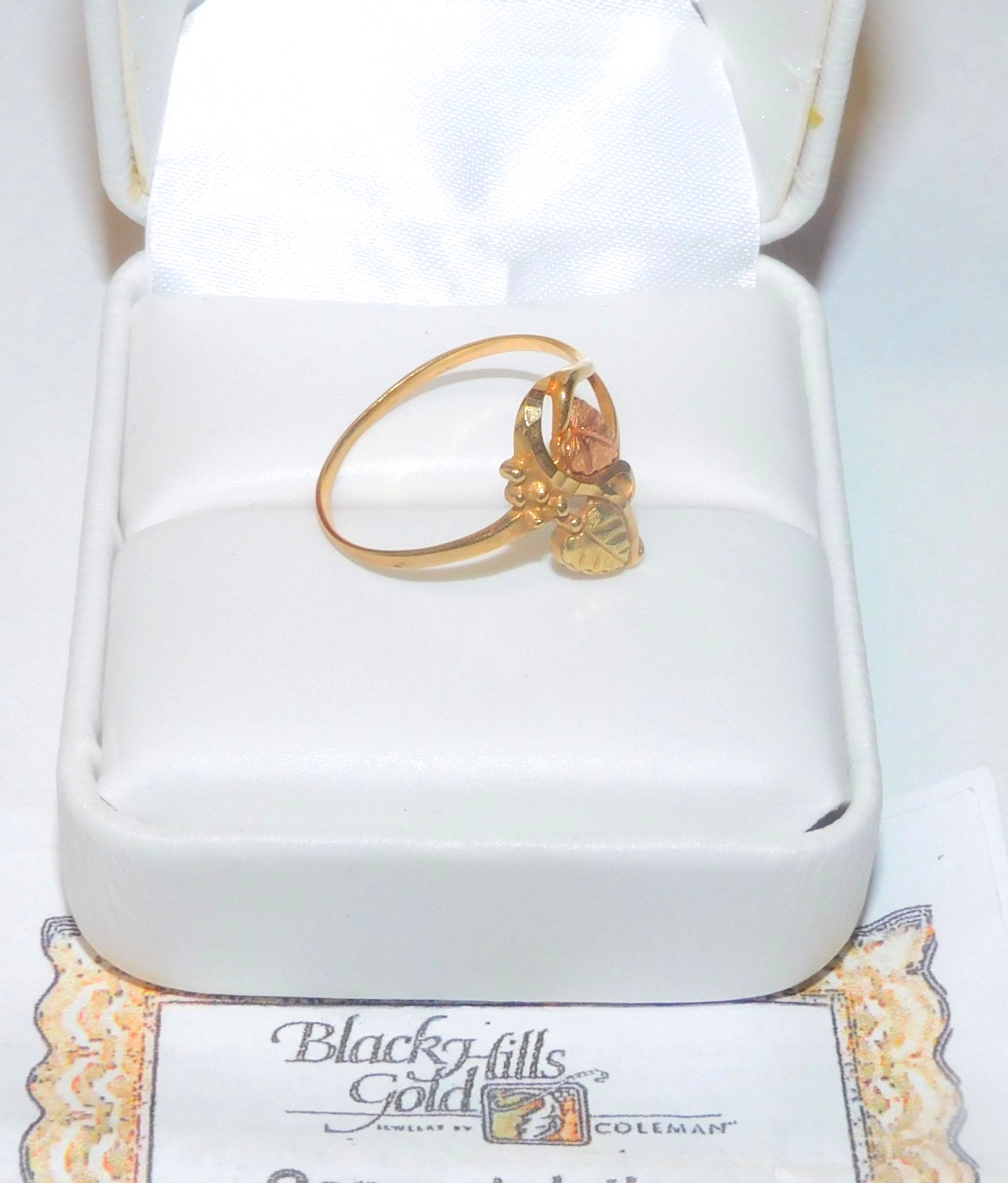 Black Hills Gold 10k Long Diamond Cut Ring Size 7 1/4