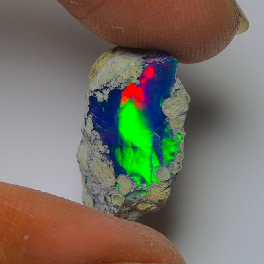 Blue Ethiopian Opal Rough 6.45 cts Smoked Black Opal Raw, Fire Opal