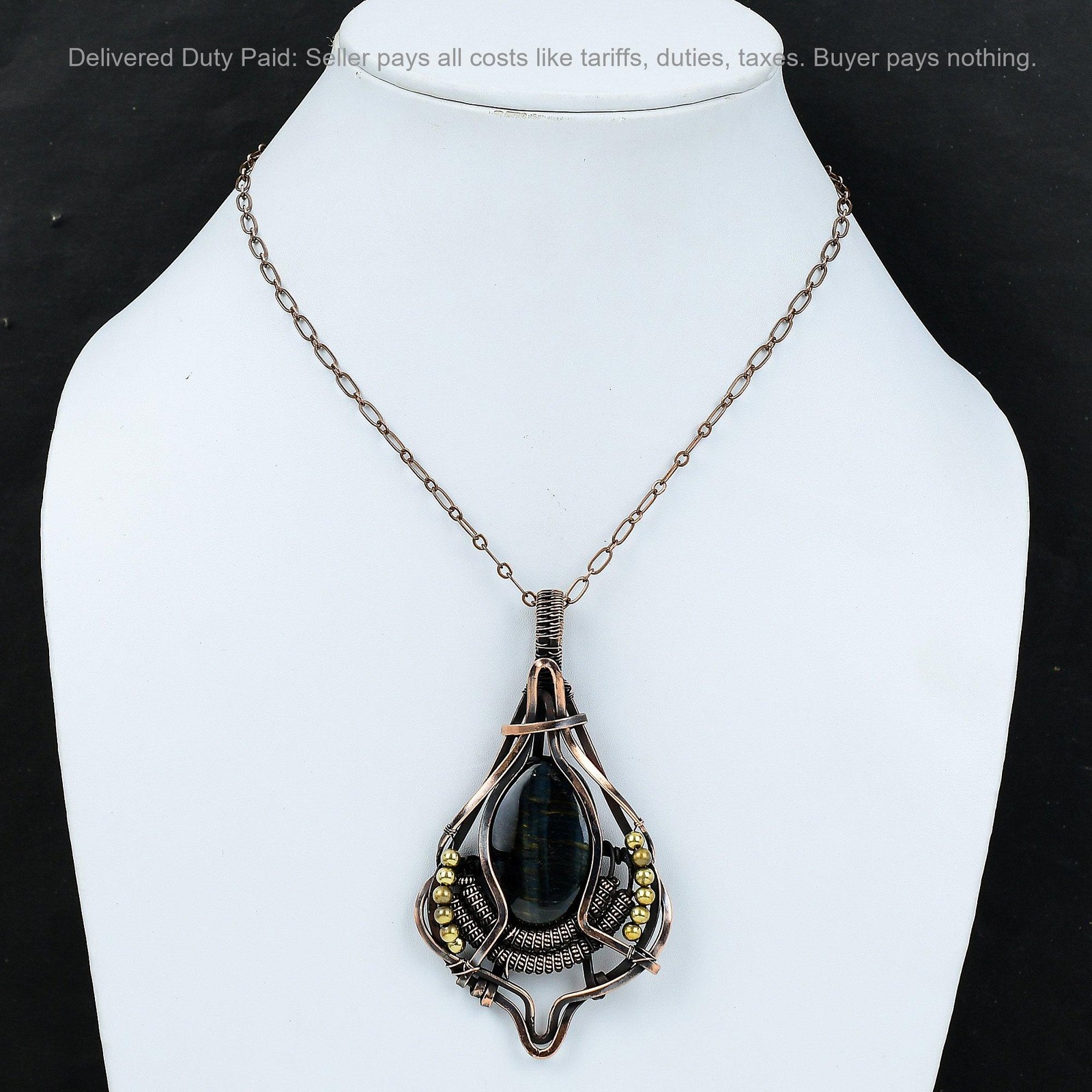Oval Nellite Stone Copper Birthday Wire Wrapped Daughter Wedding Pendant Jewelry
