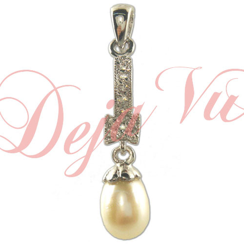 CRYSTAL & FRESH WATER WHITE DROP PEARL BOW PENDANT MADE WITH SWAROVSKI ELEMENTS