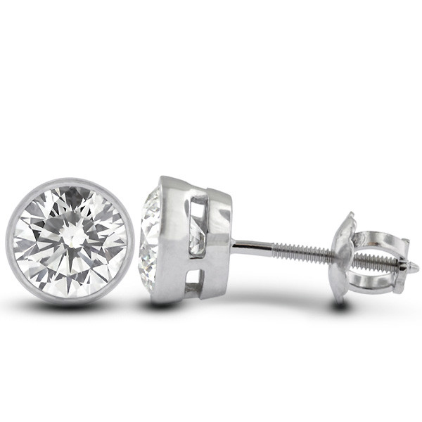 1/2 CT G SI1 Round Cut Natural Certified Diamonds 14k Gold Classic Stud Earrings
