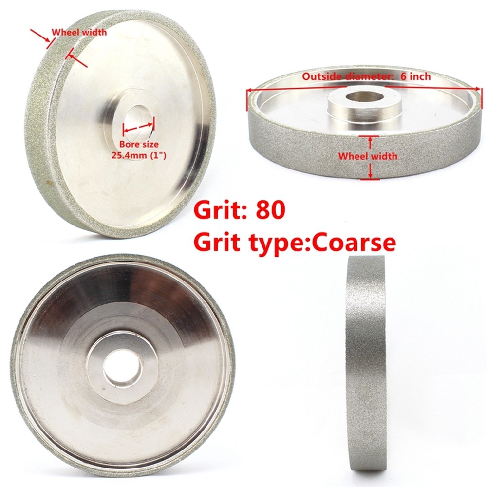 6″ inch 46-800 Grit Facing Diamond Grinding Wheel Coated Bore Size 1″ W Bushing