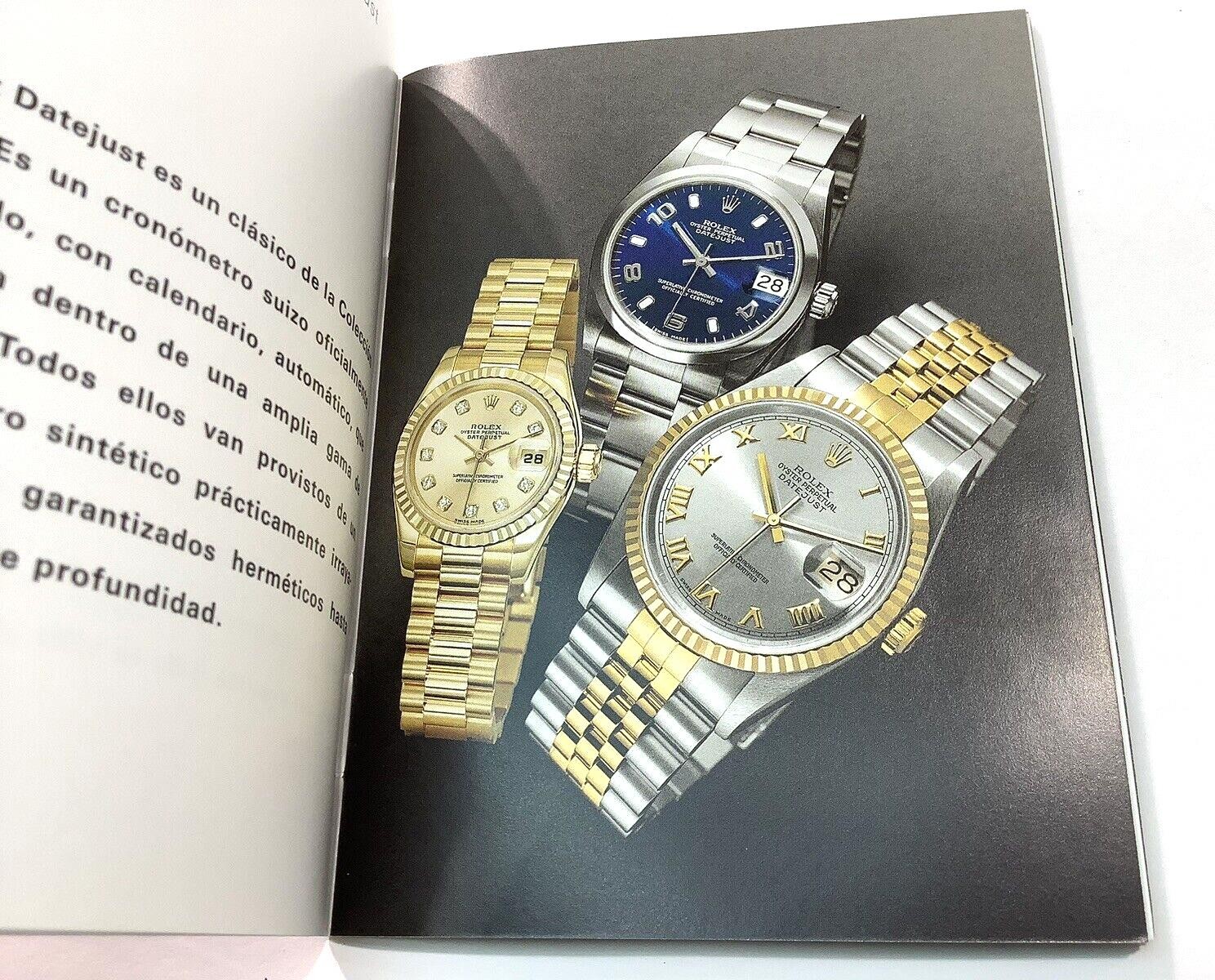 ROLEX 2004 DATEJUST Spanish User Manual Booklet In Very Good & Clean Condition