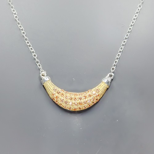 Gems jewelry Creation Cubic Zirconia Necklace 925 Sterling Silver 18″/N28286