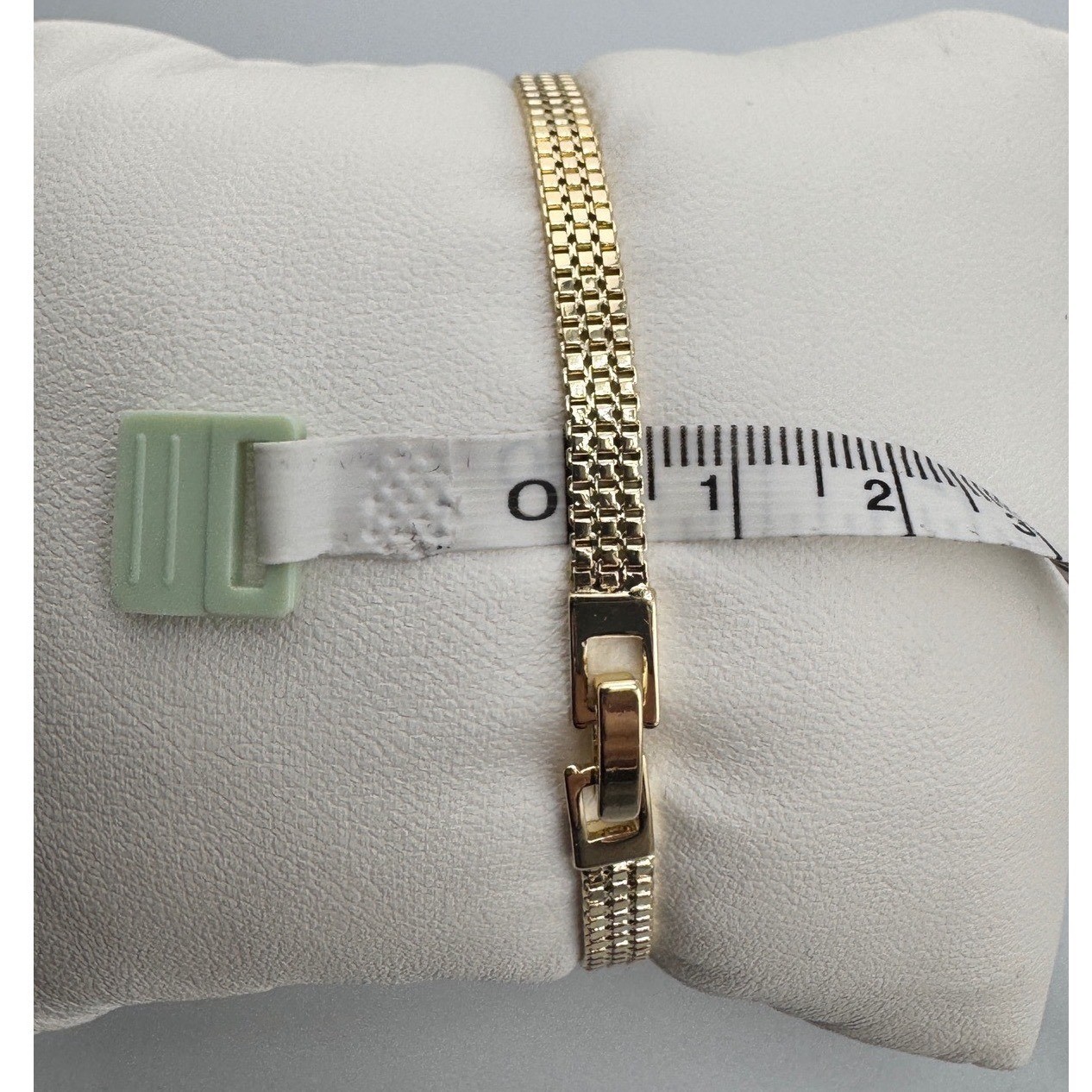 14K Gold Plated Mesh Link Bracelet Textured Fold Over Clasp New Jewelry