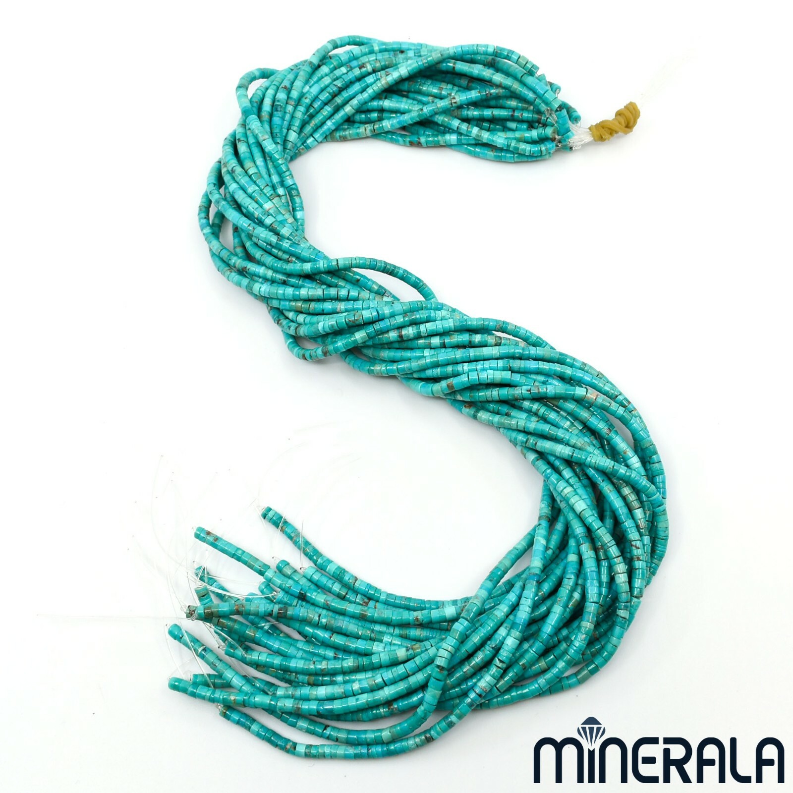 NATURAL TURQUOISE GEMSTONE HEISHI 3mm-3.5mm BEADS 15.5″ 40cm STRAND WP00171