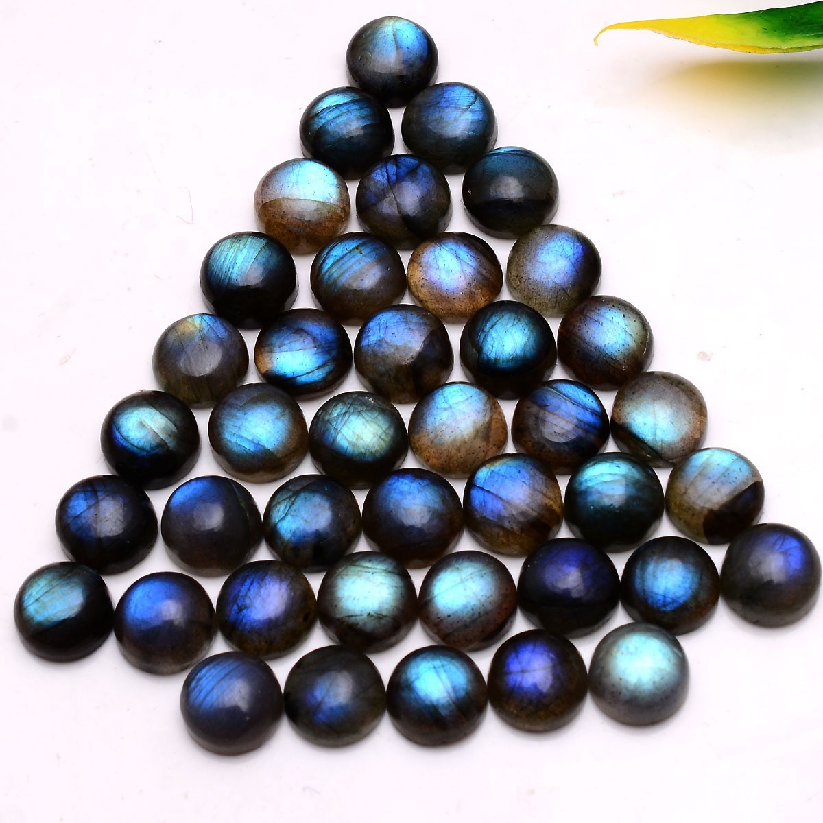 Set 15 Pcs Natural Labradorite Blue Shine 9mm Round Cabochon Loose Gemstones Lot