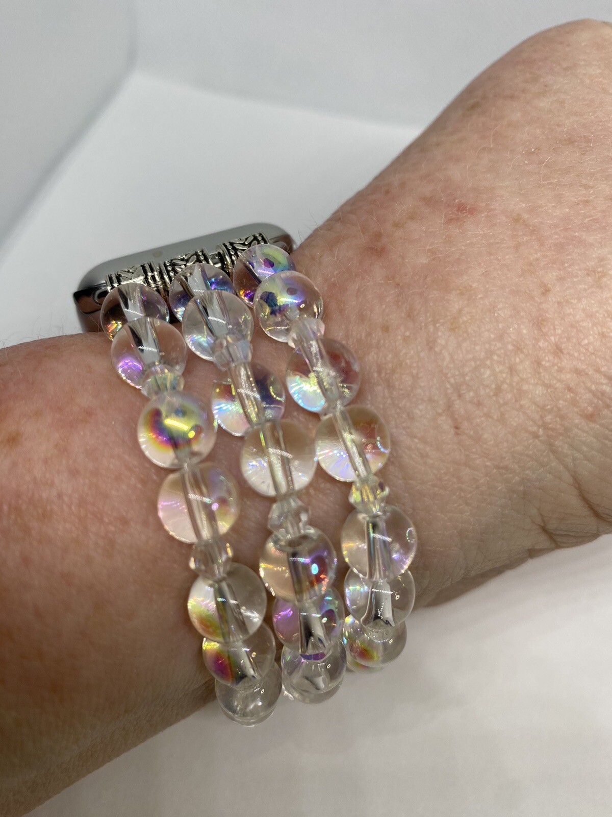 Apple Watch Slip On Wristband With Dazzling Color Glass Beads 38mm, 40mm, 41mm