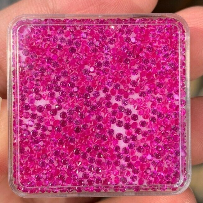 500 Pcs Natural MOGOK Pink Ruby 2.00 mm Round Certified AAA+ Treated Gemstone