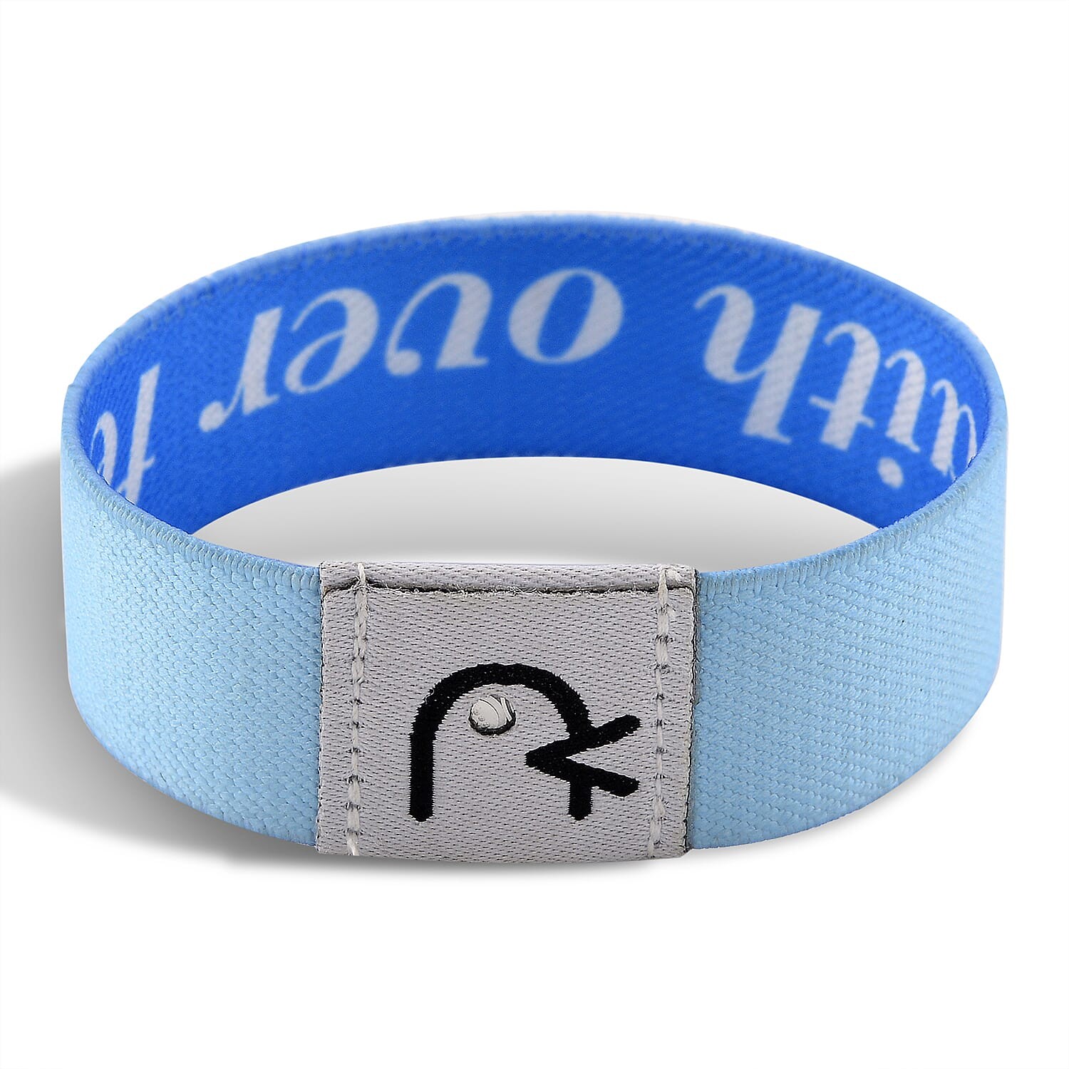 NFC Scan Daily Bible Verse Polyester Stretch Bracelet – Blue 7-8In