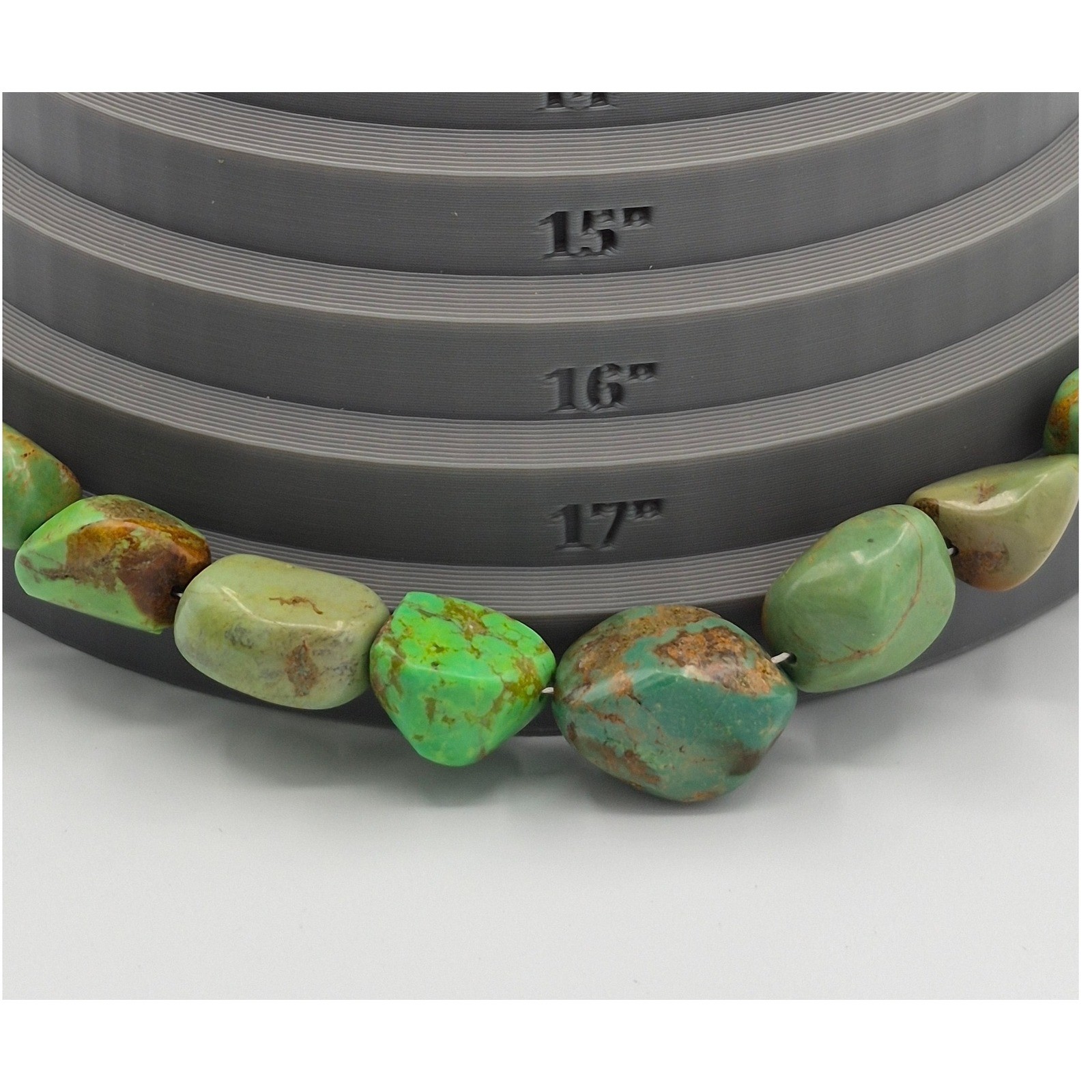 Jay King Mine Finds Necklace Green Turquoise Sterling Silver Chunky Nugget DTR