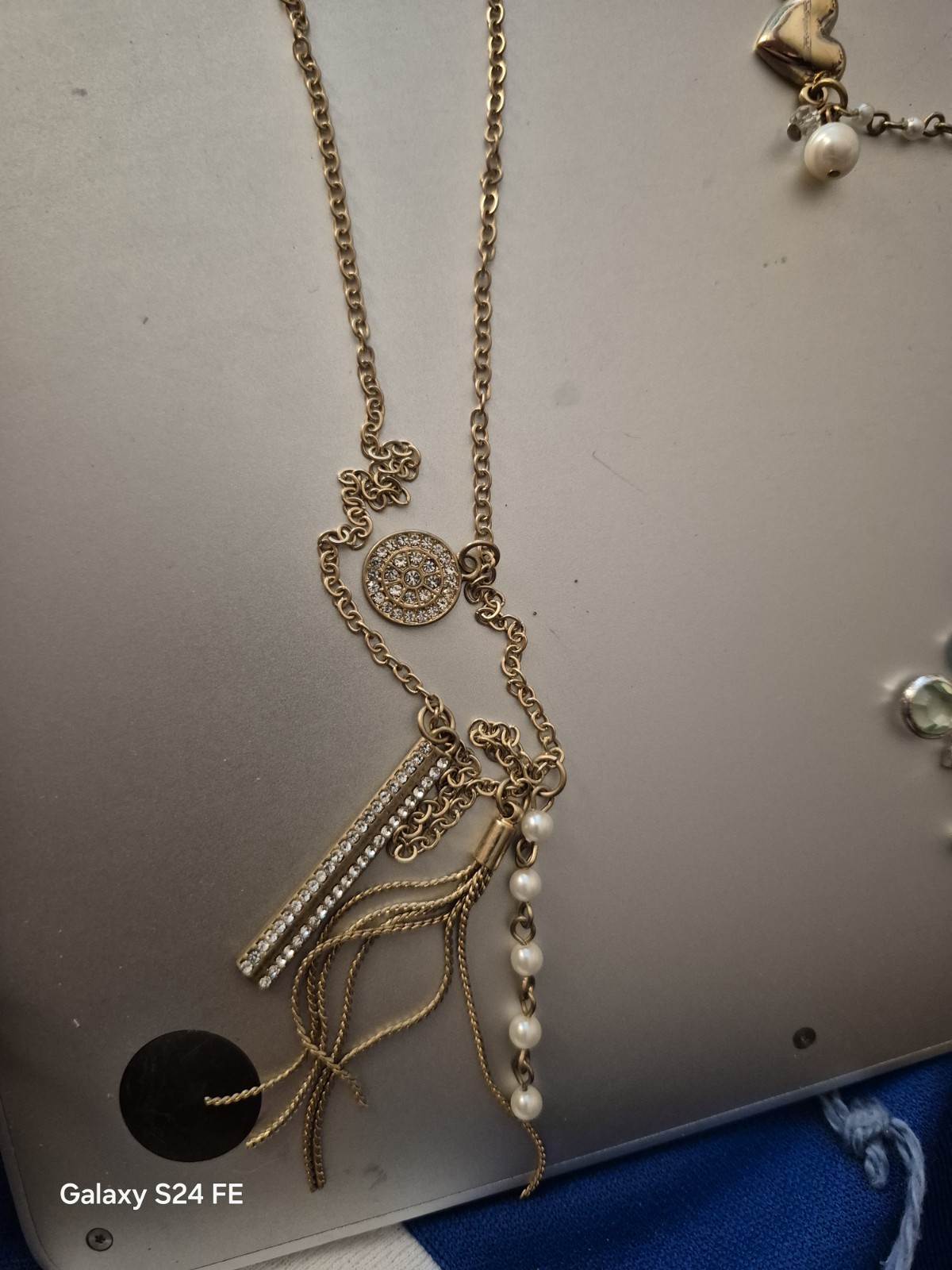 3 Jewelry Pieces – Bracelet, Choker & Necklace Silver & Gold Toned Fashion Lot