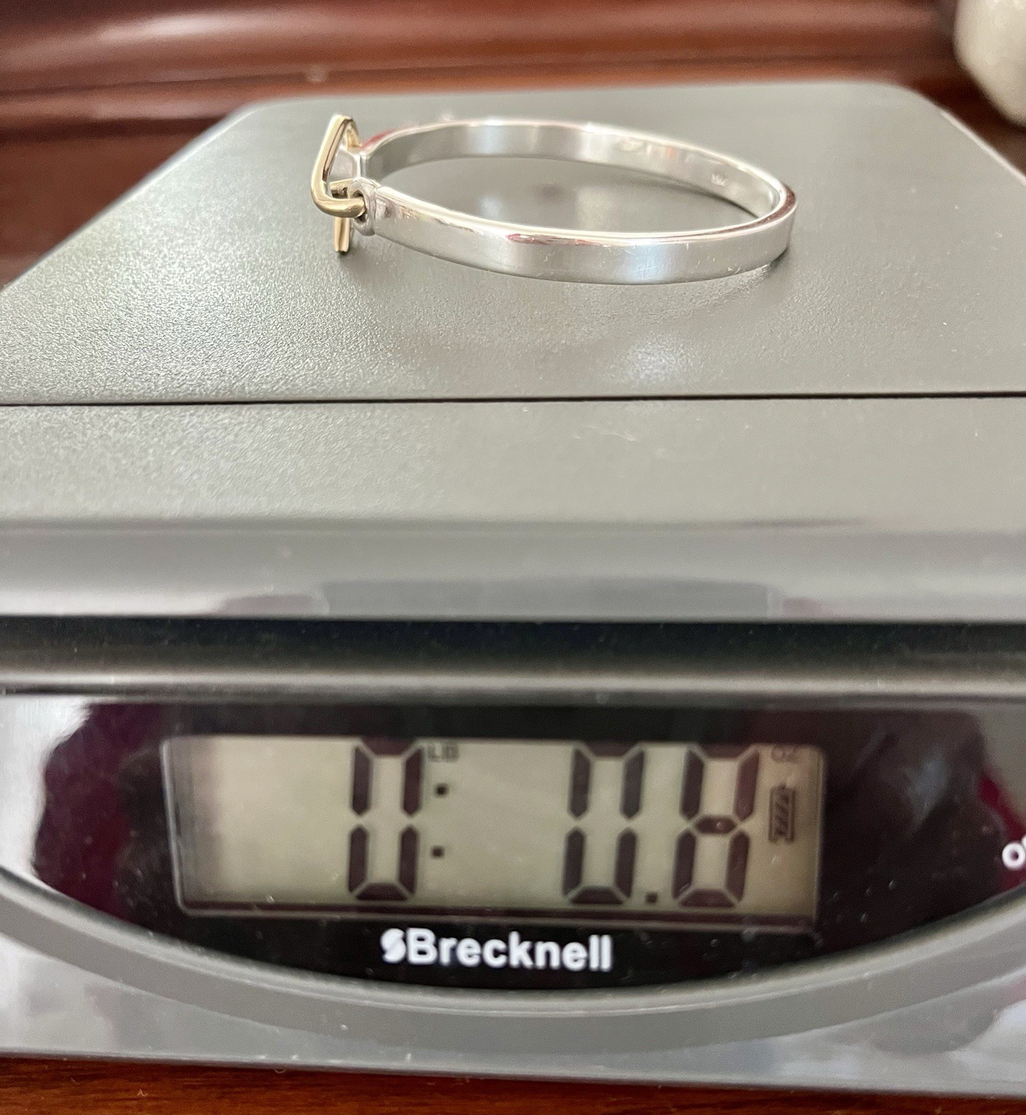 Cape Cod Bracelet, Chatham Hook 14K Gold & Sterling Silver Fish Hook Bangle 90’s