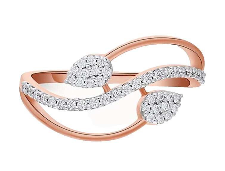 0.90ct Natural Diamond 14K Solid Rose Gold Wedding Anniversary Cluster Ring