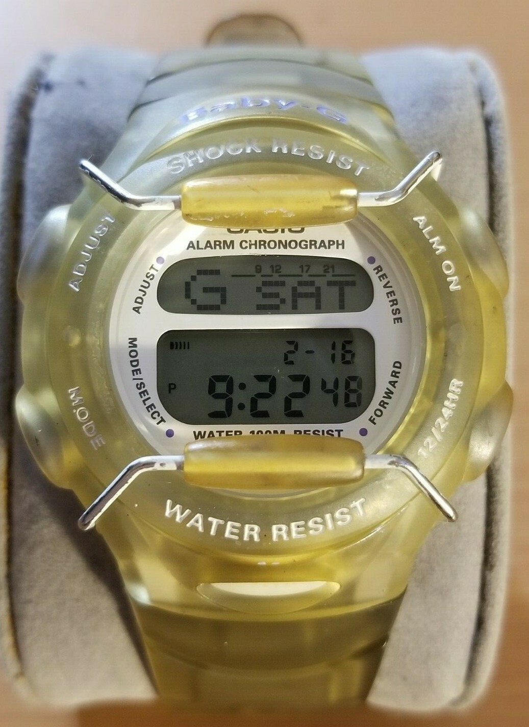 Casio Baby-G BG-142 digital sports women watch transparent/violet new battery