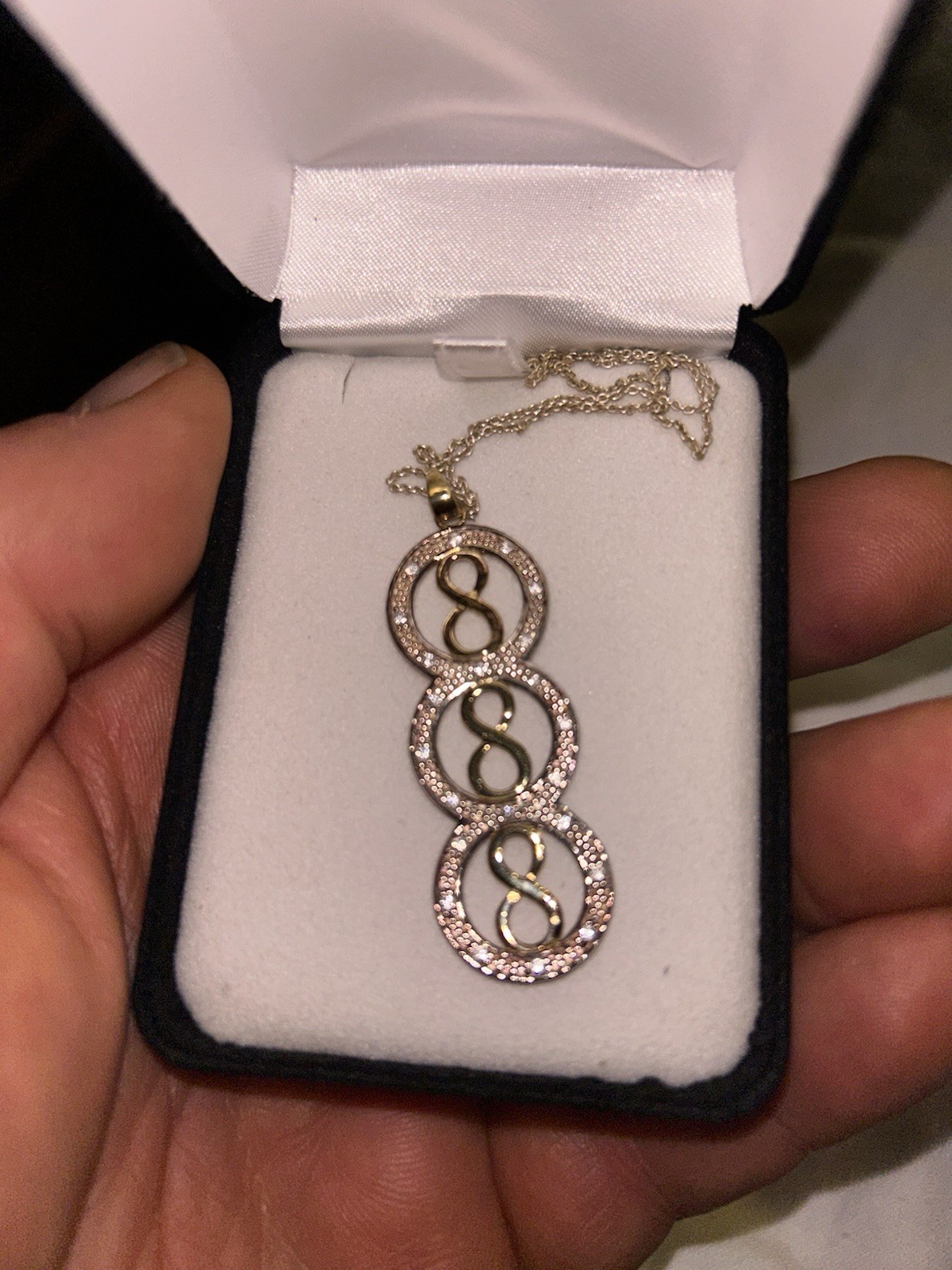 Sterling Silver Infinity Pendant – About 2-3/4 Inches 6.65 Grams 925 w/ chain