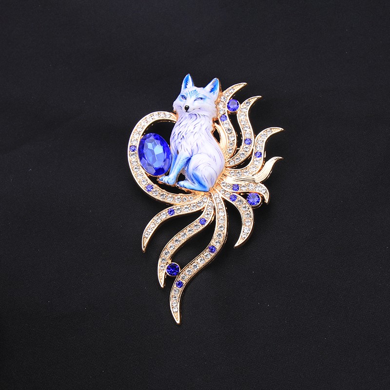Enamel Animal Brooch Butterfly Cat Hummingbird Frog Crab Fox Crystal Lapel Pin