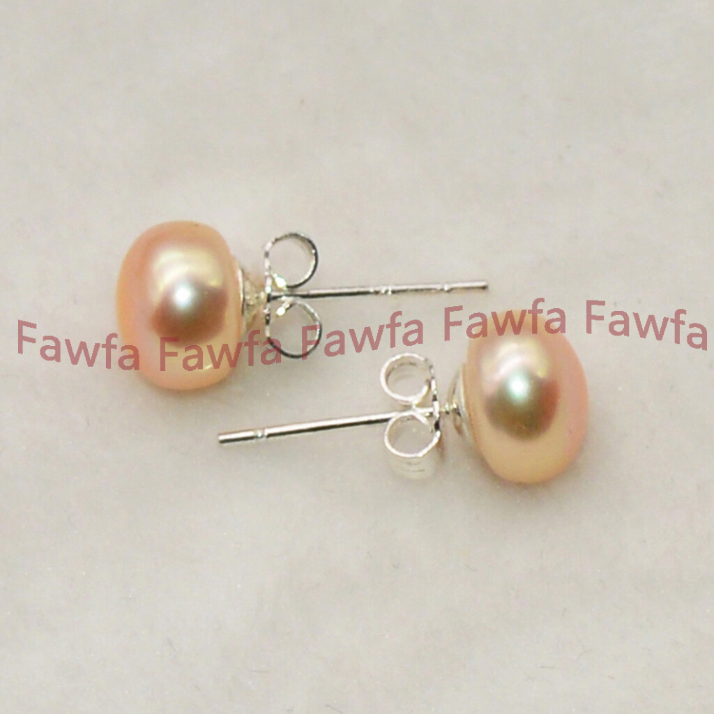 Wholesale Natural Genuine Multicolor Akoya Freshwater Pearl Silver Stud Earrings