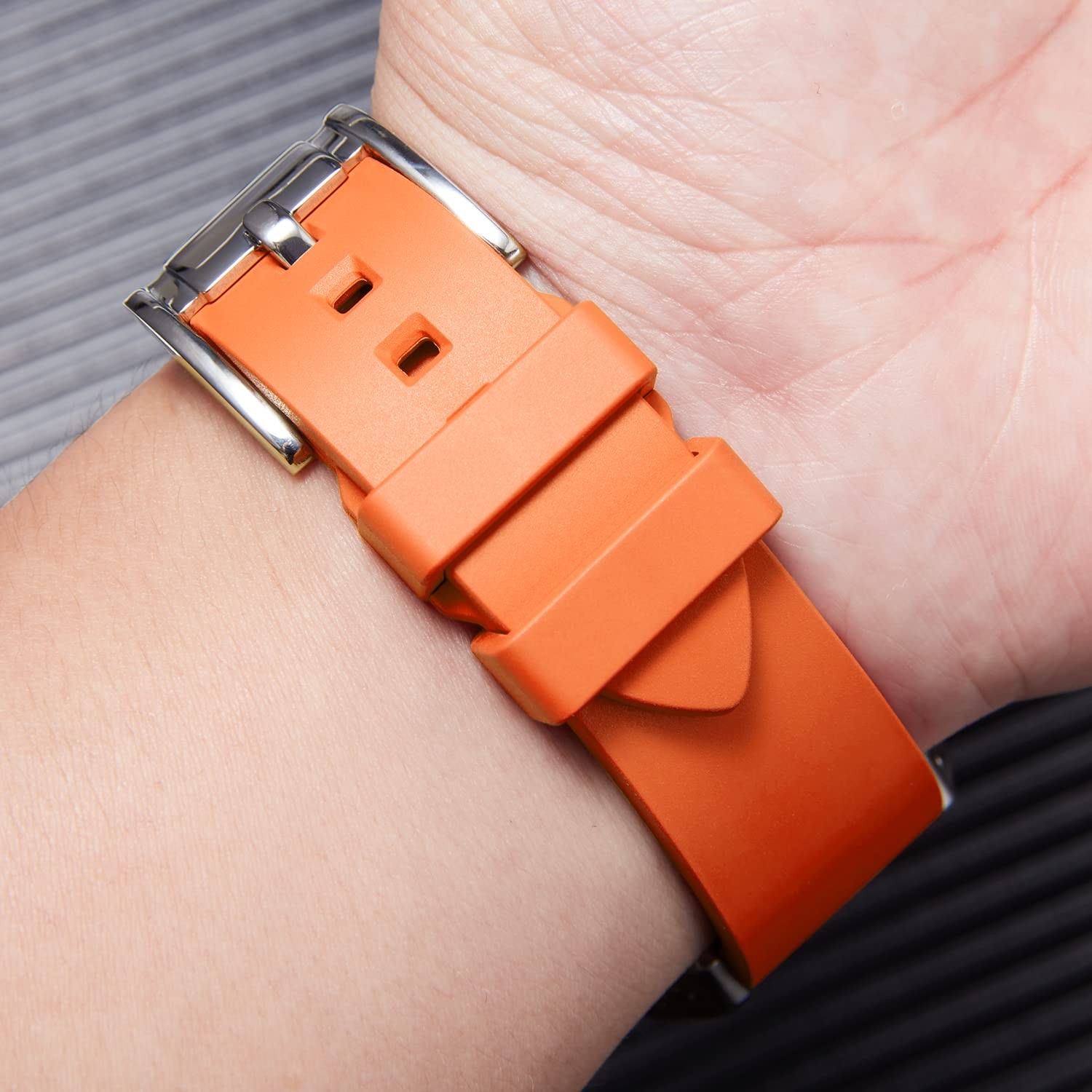 BINLUN Silicone Watch Bands Quick Release Fluororubber Watch Straps 19mm 20mm 21