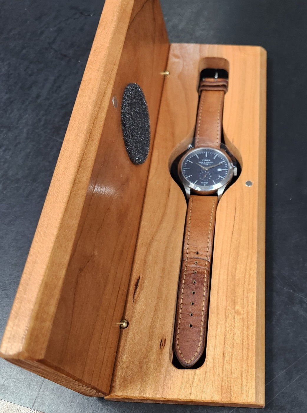 Timex American Documents® 41mm Blue Dial Brown Leather Strap USA TW2R82900US