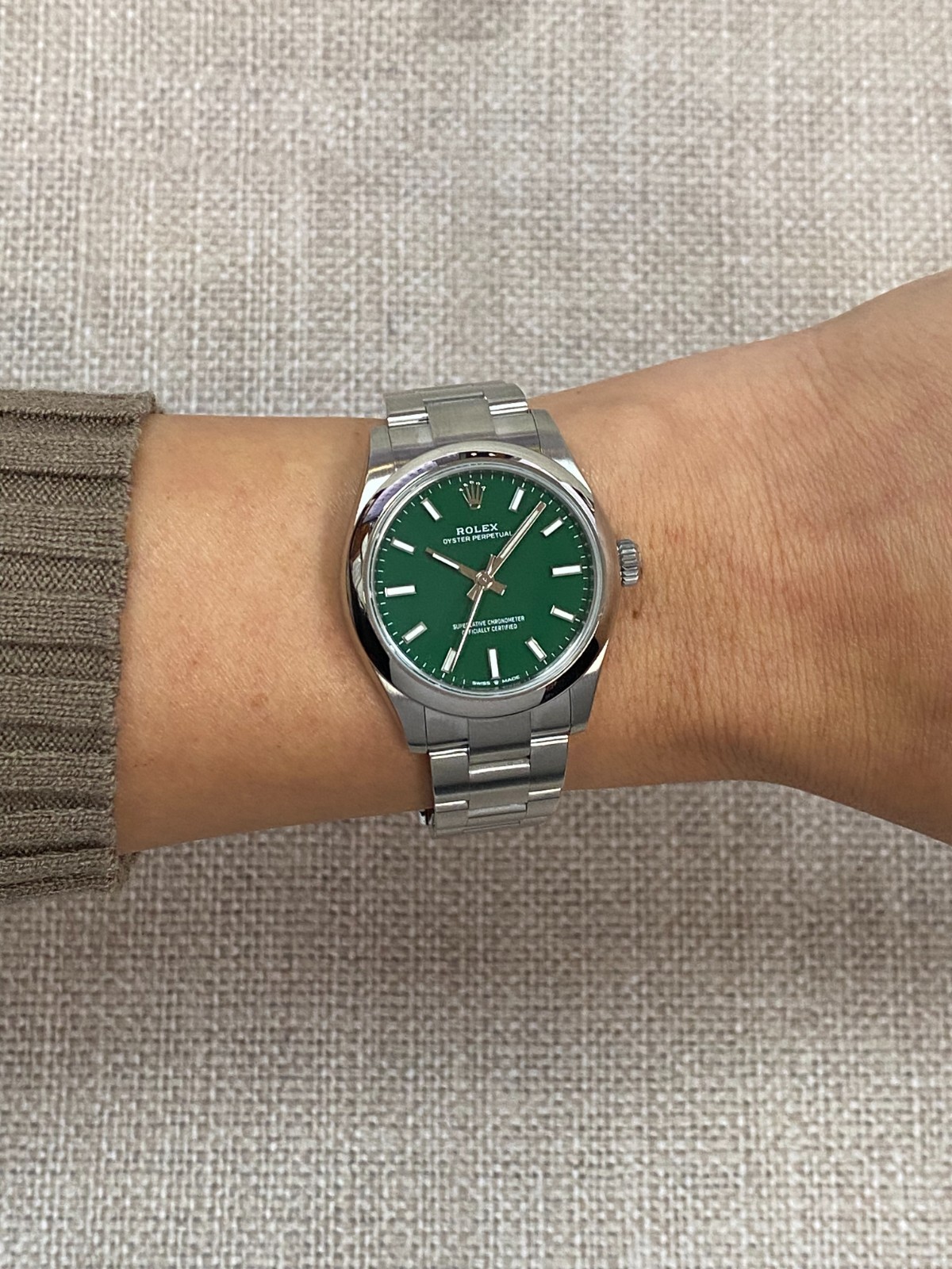Rolex Oyster Perpetual 31 Steel Green Dial Ladies Watch 277200