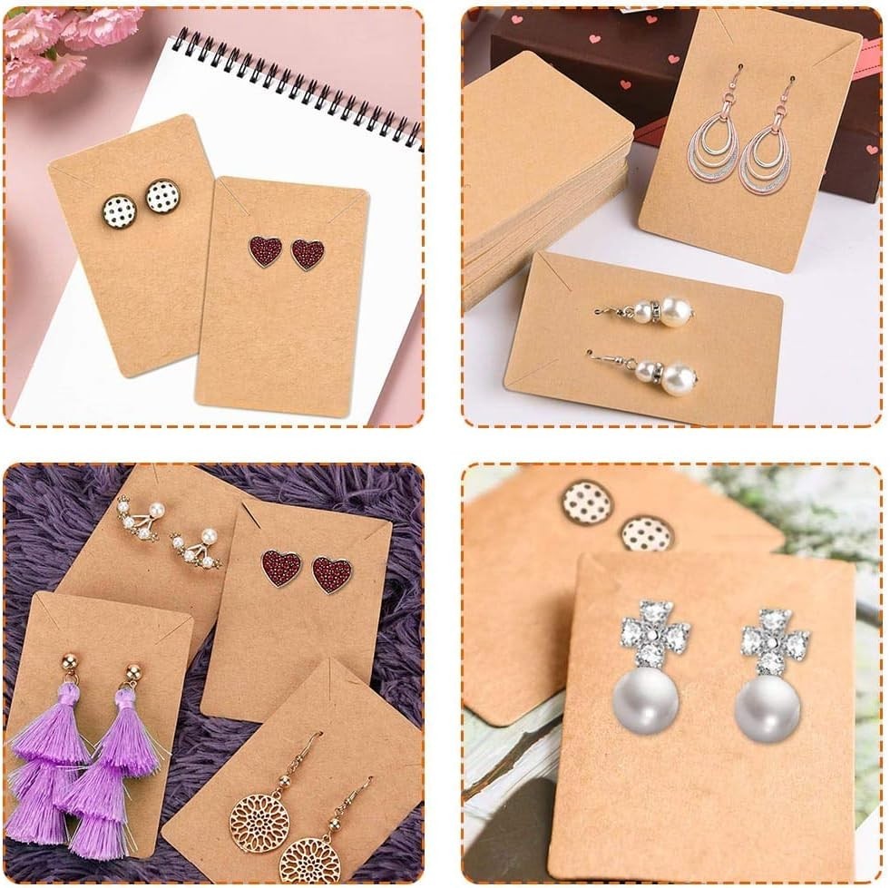Earring Display Cards 100 Pcs Kraft 3.5×2.4 Inches