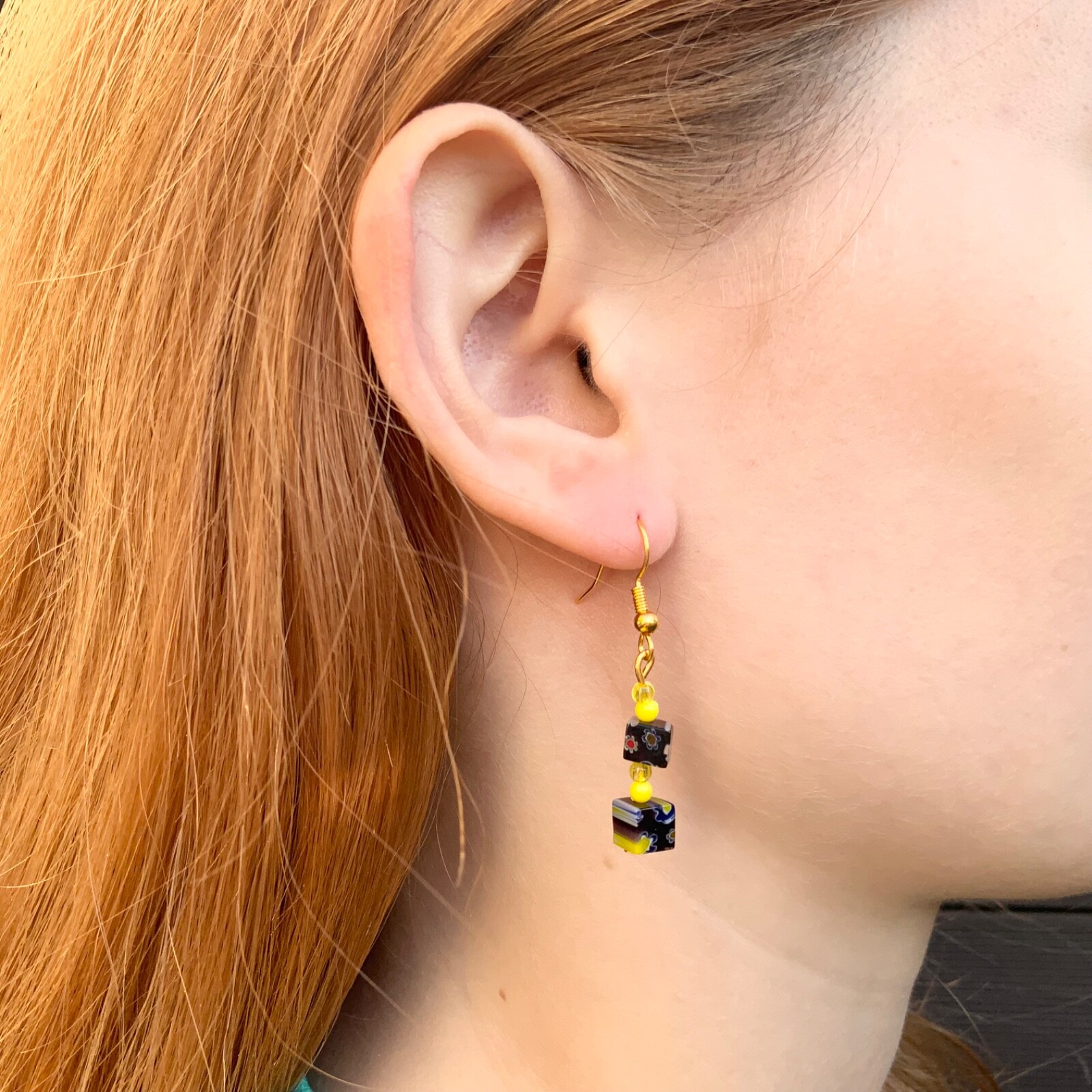 New Handcrafted Boho Czech Glass Beaded Dangle/Drop Earrings
