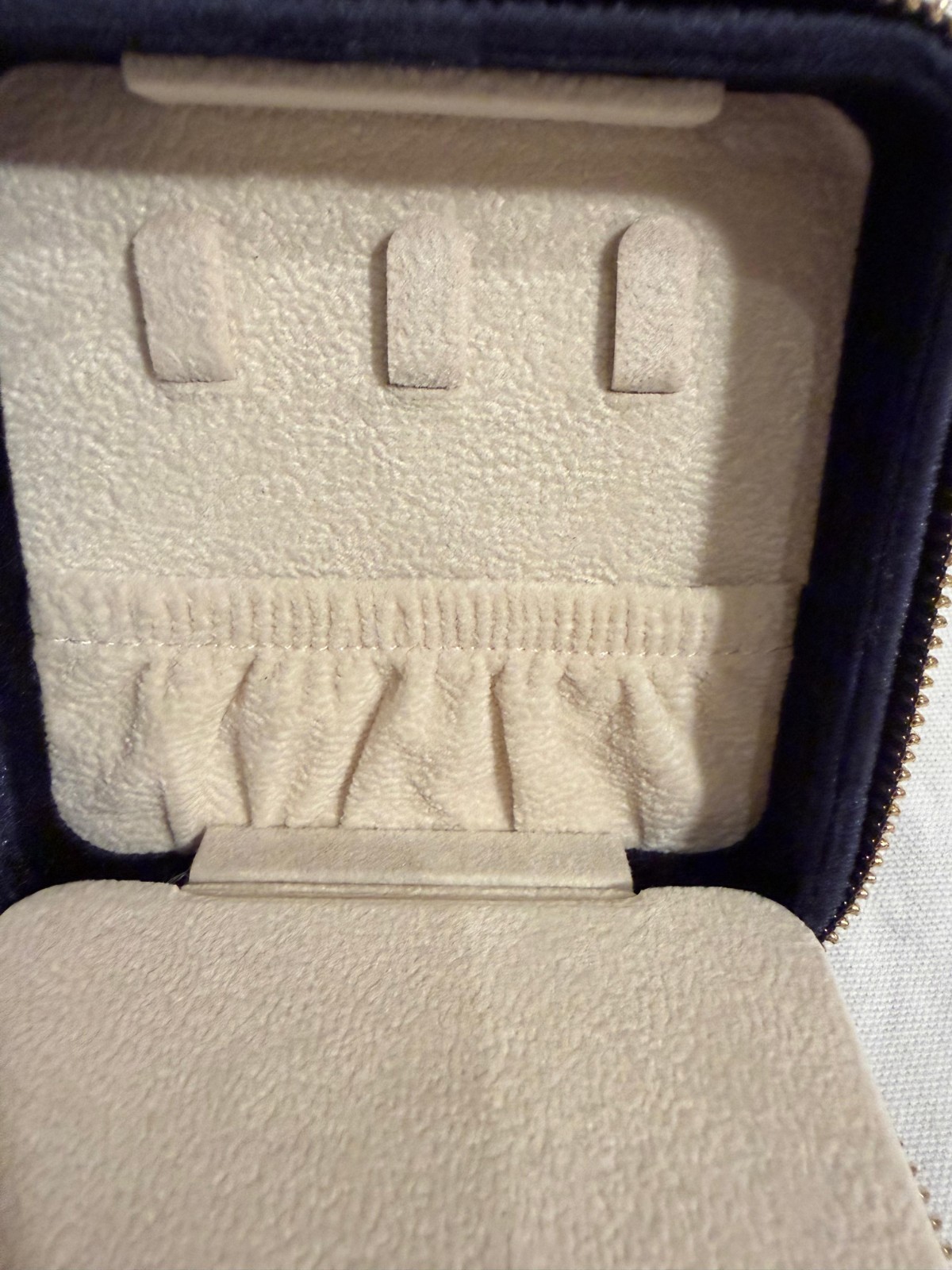 Benevolence LA Travel Jewelry Organizer Velvet Zip Case Ring Storage Blue