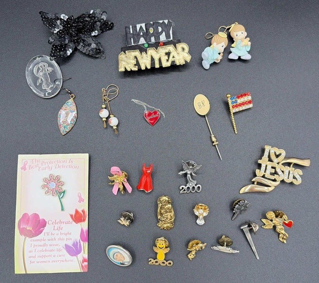 Vintage Lapel Pin Lot And Miscellaneous Jewelry Pieces – Faith Patriotic Health