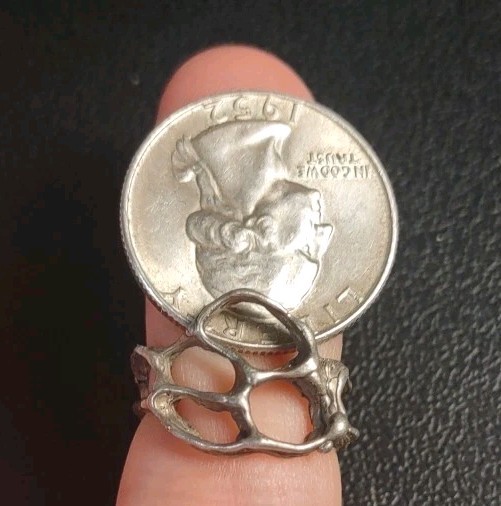 3.2 Grams Sz 5.25 Abstract Gothic Punk Sterling Silver 925 Ring