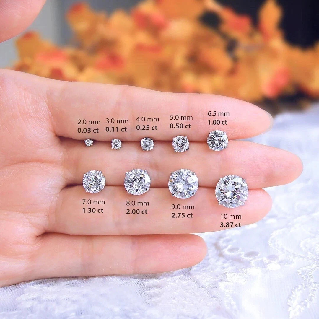 4 Ct Round Cut VS1/F Certified Lab Grown Diamond Stud Earrings 14k White Gold