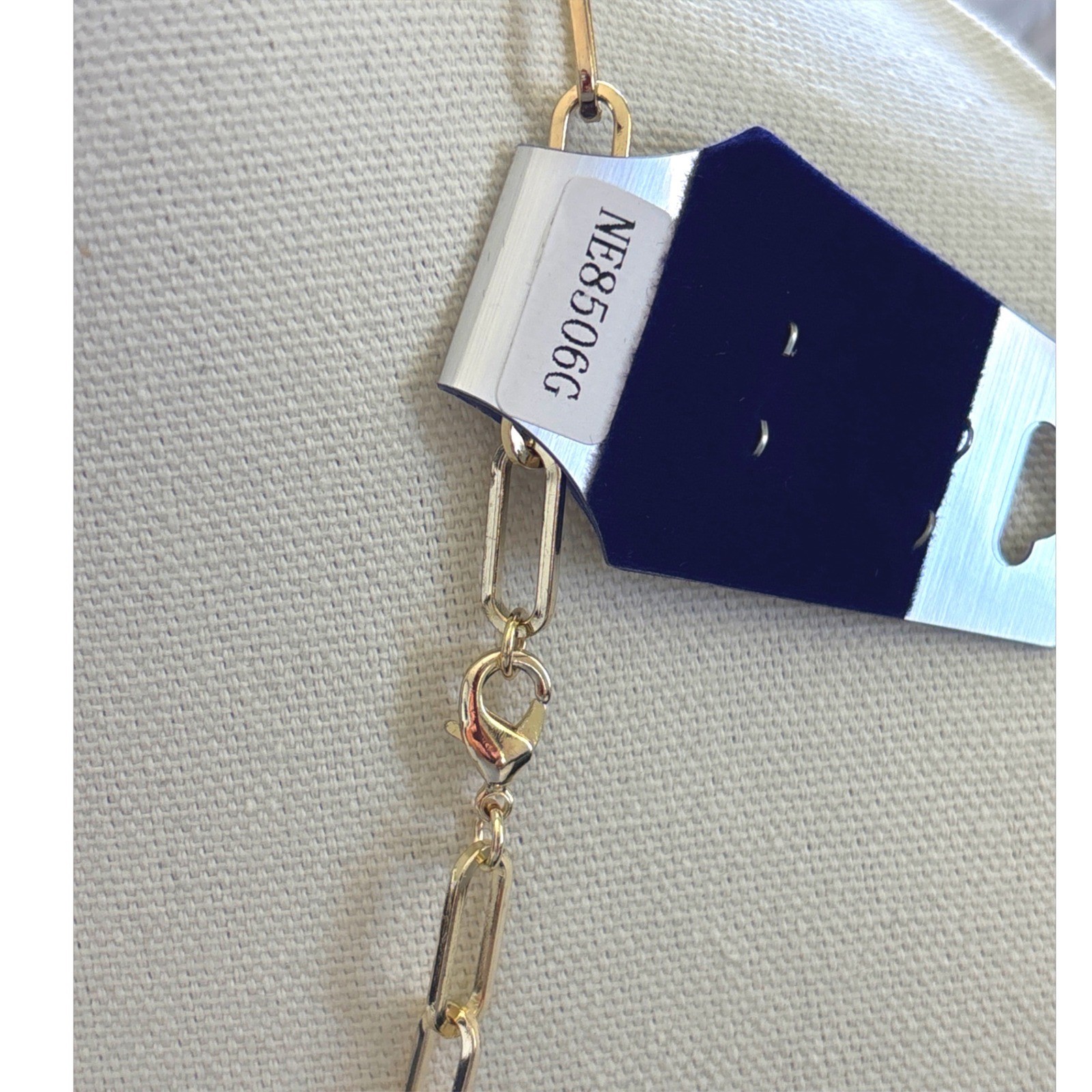 Necklace Gold Tone Metal Lobster Clasp Paperclip Link Style New