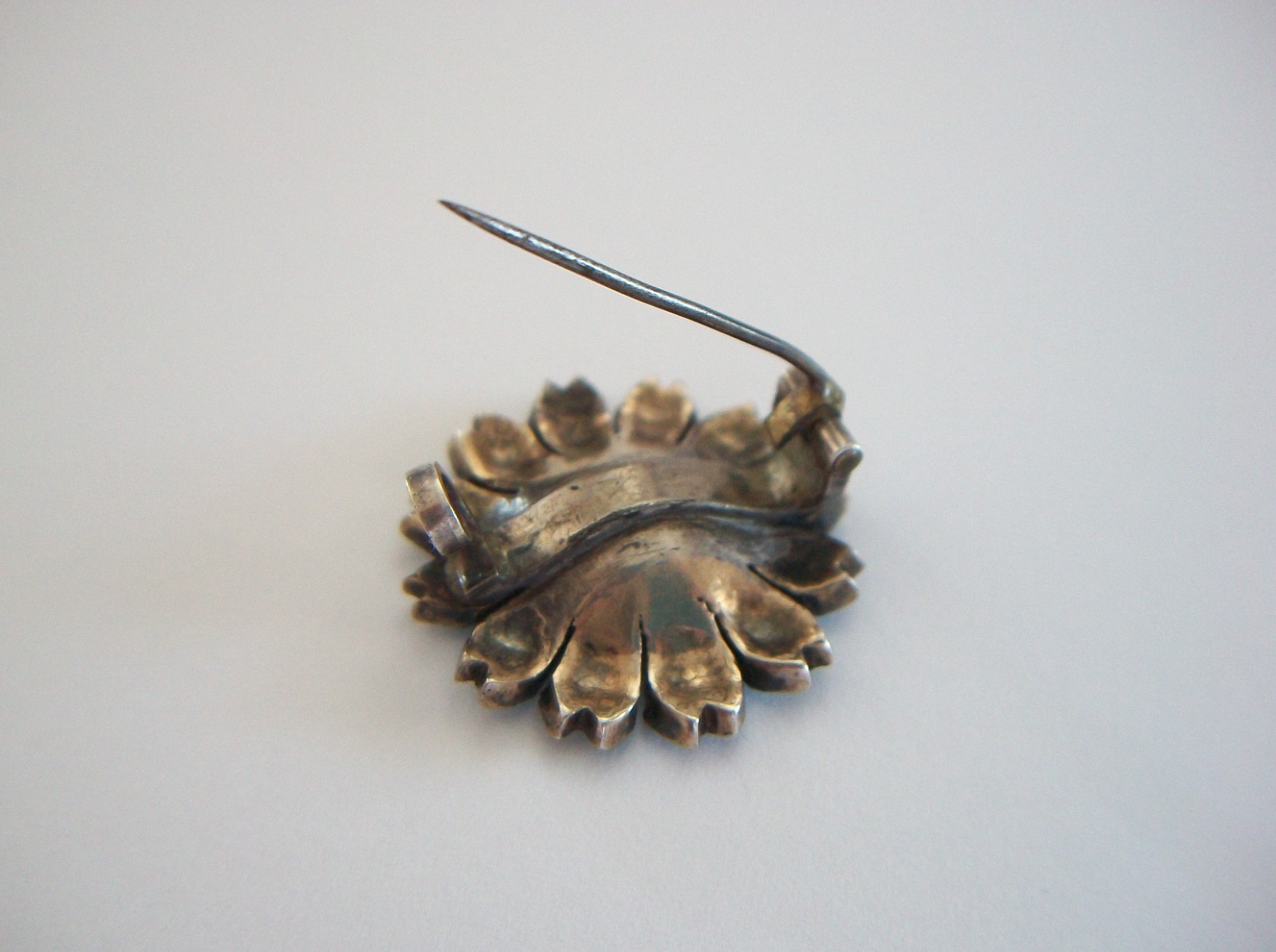 Victorian Pavé Set Turquoise & Seed Pearl Flower Brooch – Germany – Circa 1850