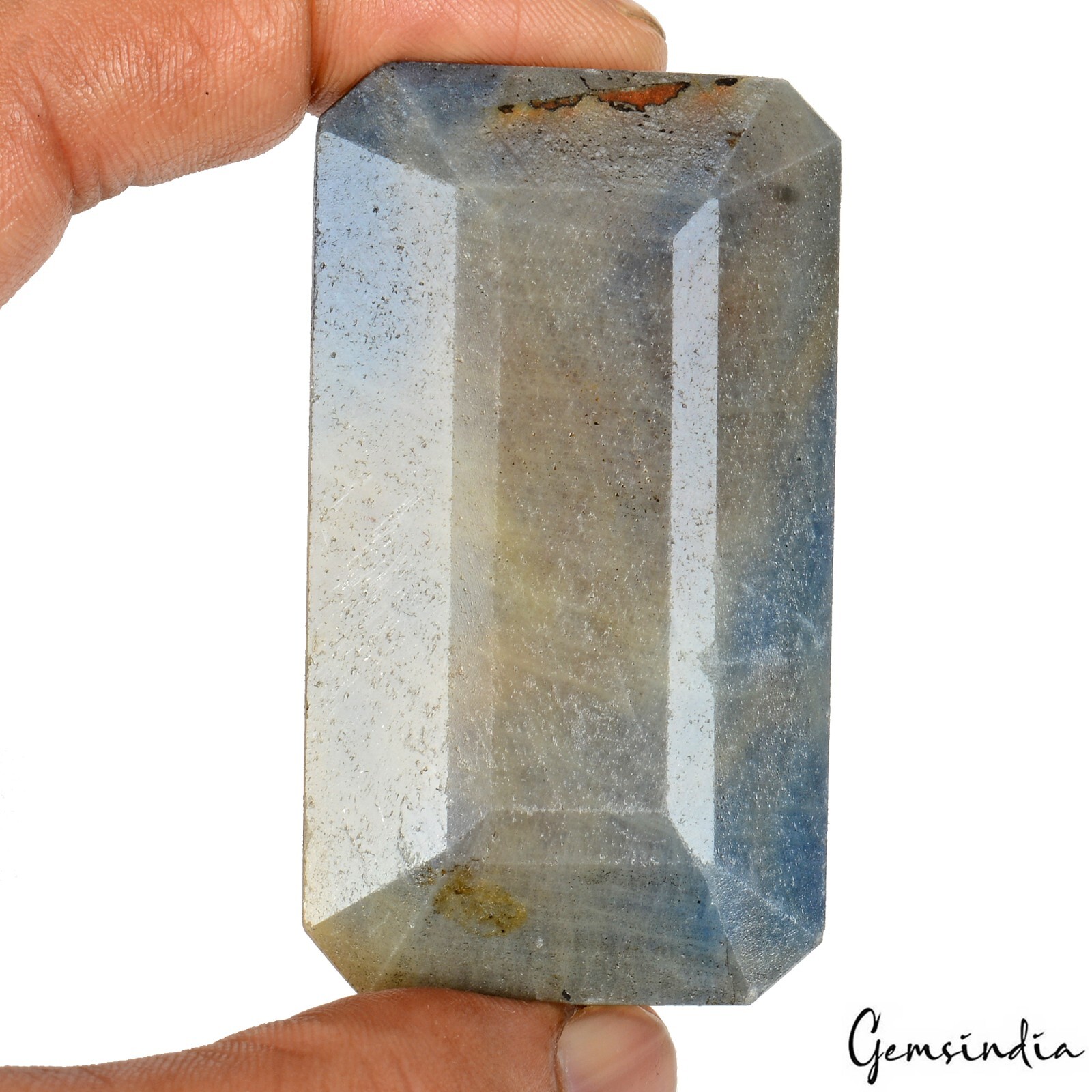630 Ct Natural Blue Gray Untreated Sapphire Octagon Cut Pendant Size Gemstone