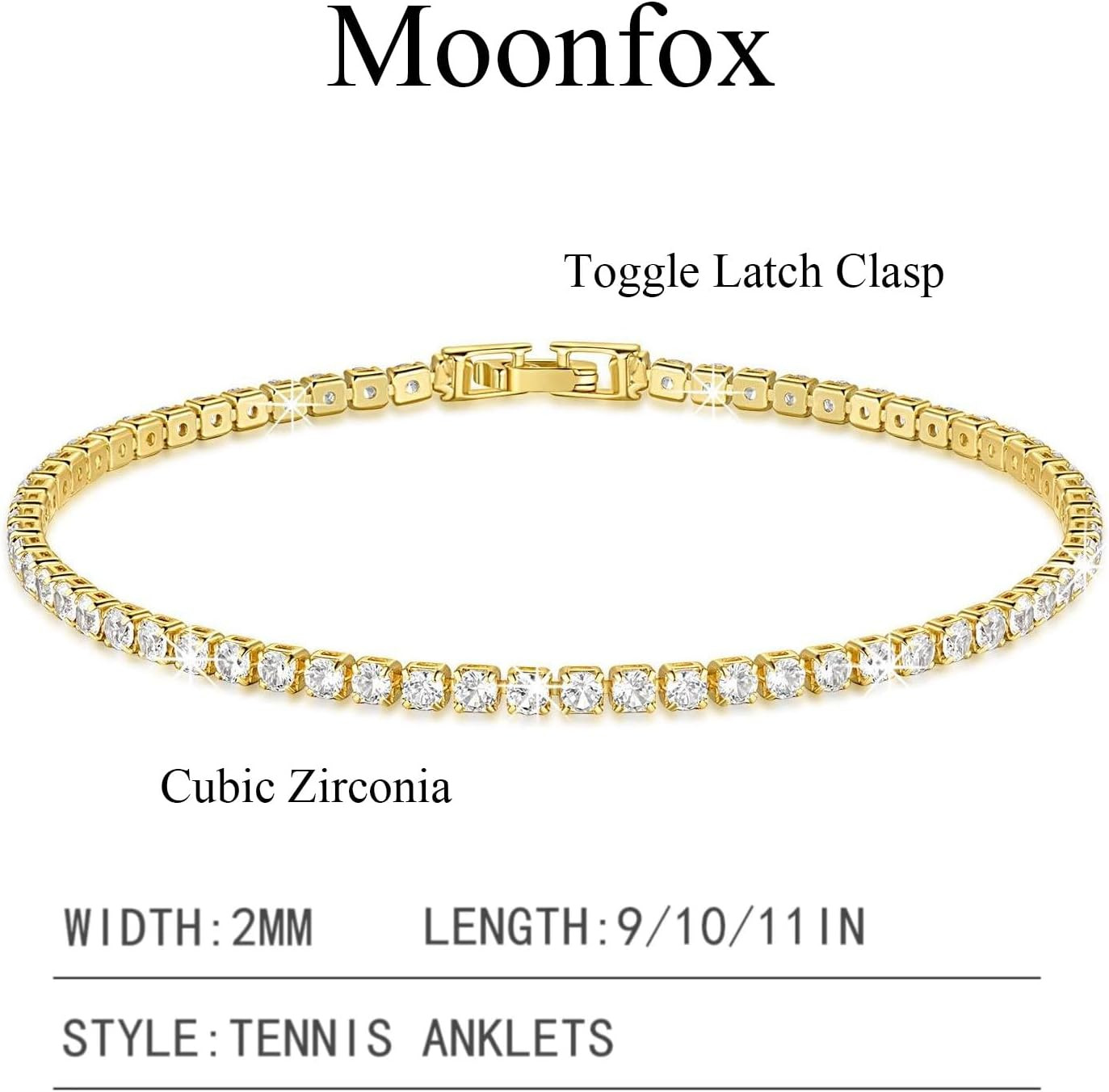 Ankle Bracelets for Women 14K Gold Anklets Waterproof Tennis Chain Beach Anklets