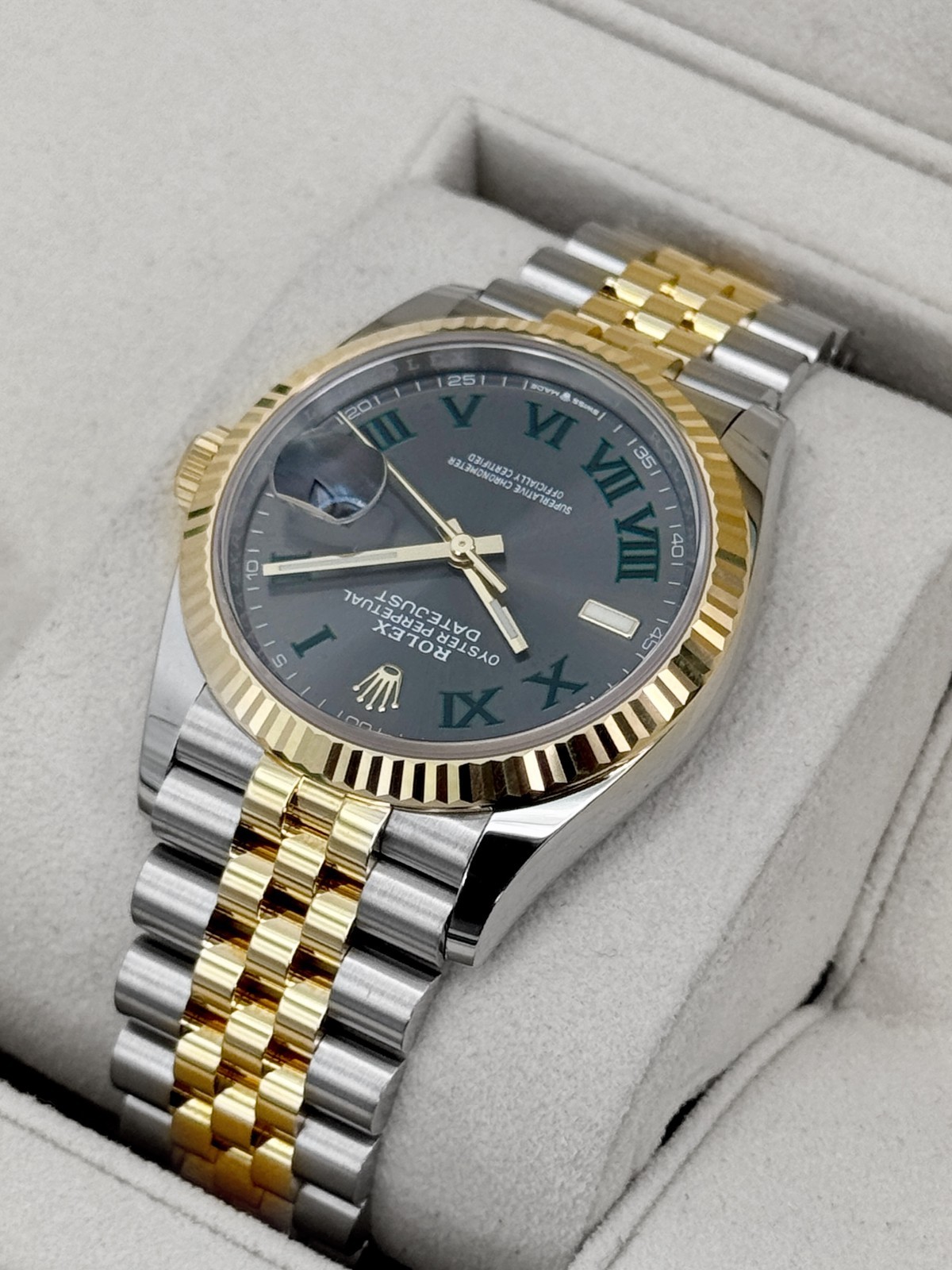 2022 Rolex Datejust 36mm 126233 Two-Tone Jubilee Wimbledon Dial