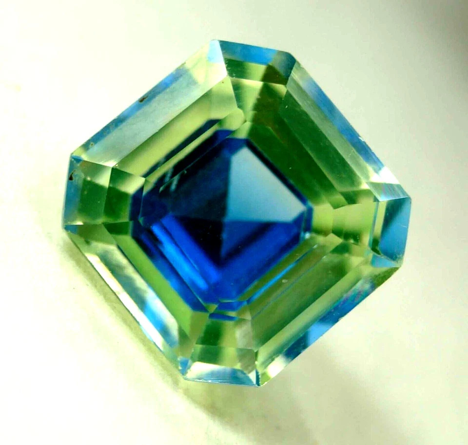 10.45 CT+ Natural Bi-Color Pitambari Sapphire Asscher Loose Certified Gemstone