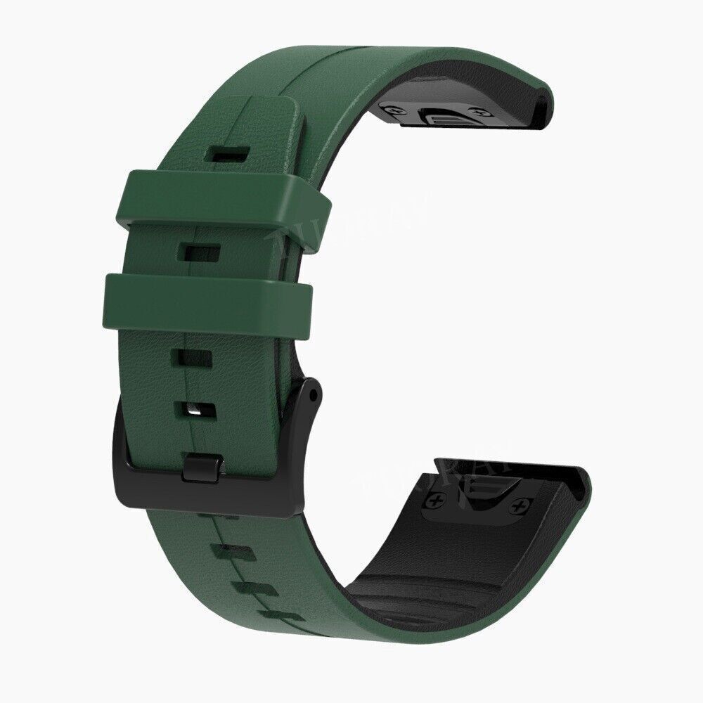 TPU Leather Watch Band Strap For Garmin Fenix 7 7X 7S 6 6X Pro 5 5X 3HR Epix 935