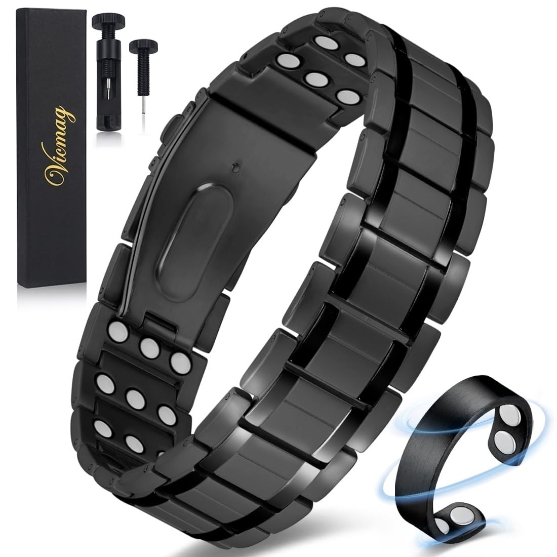 Magnetic Bracelets for Men – 3X Strength Titanium Magnetic Therapy Bracelet