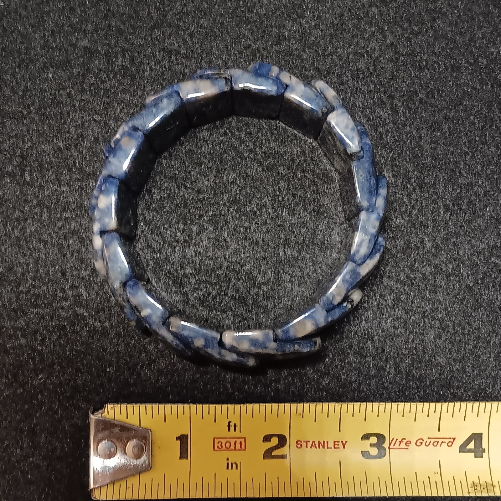 Sodalite Polished Bracelet Big Thick Chunky Designer Stretch To Fit