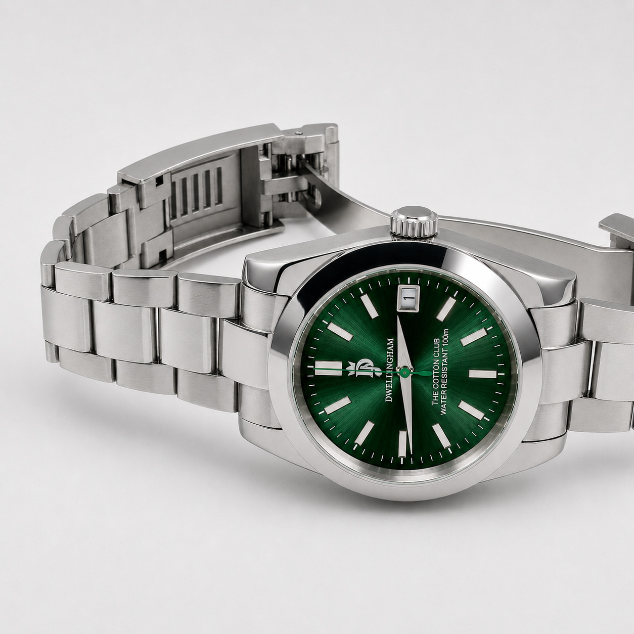 Dwellingham Cotton Club Green Sunburst 904L Automatic 28,800 vph • Box & Papers