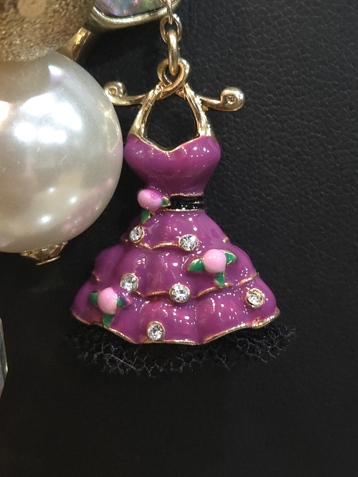 Vintage Betsey Johnson Varsity Crush Pink Gold Tone Charm Neck Mess Barbiecore
