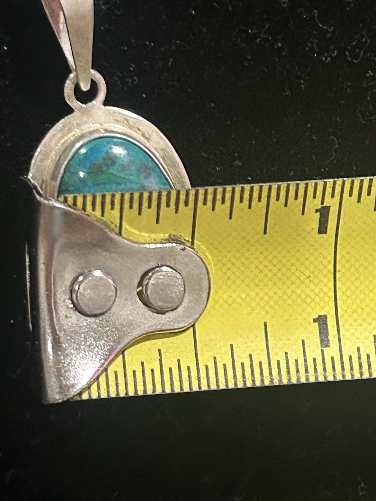 Vintage Ecuador 925 Sterling Oval Pendant With Blue Green Variation Stone