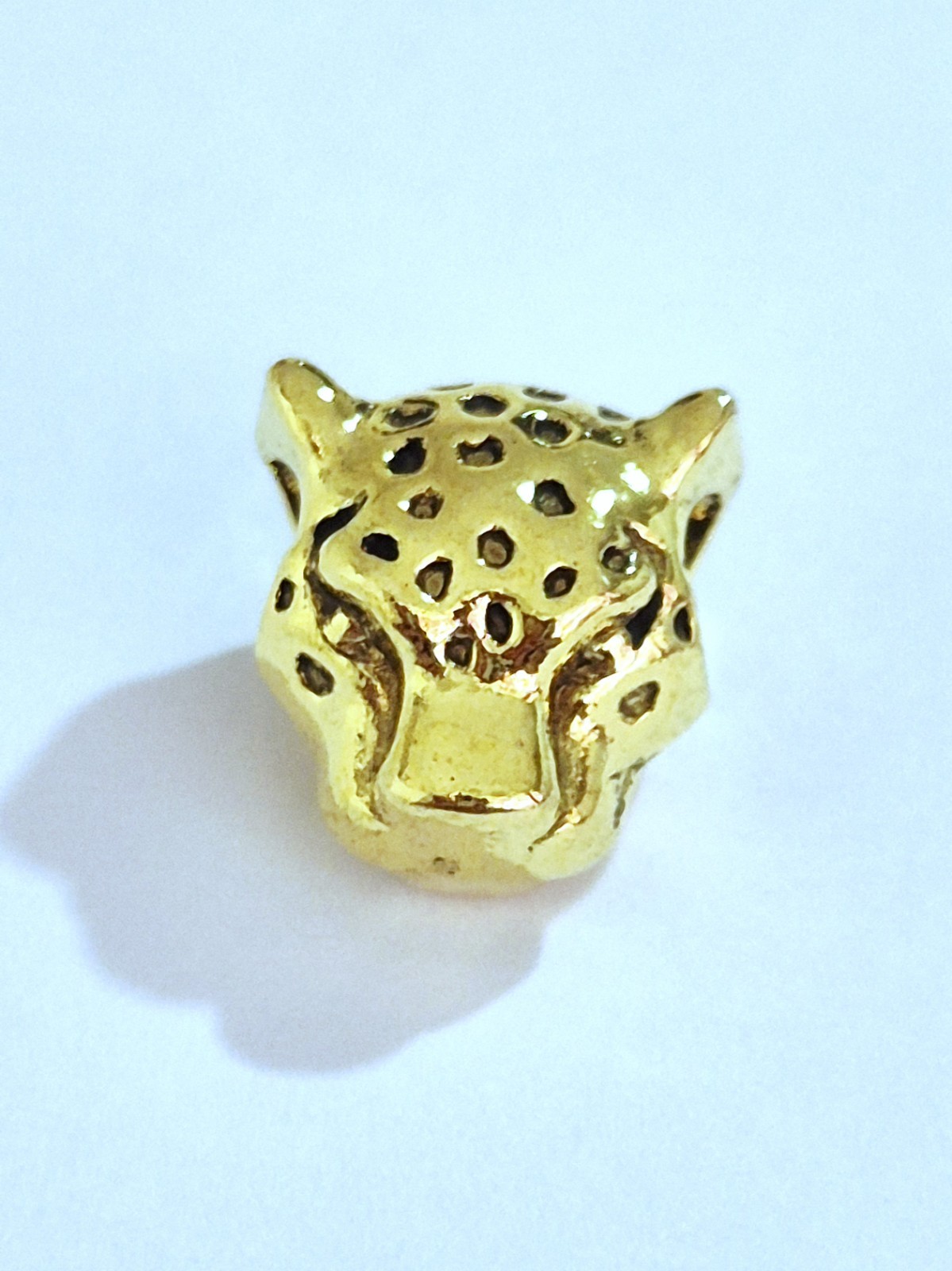 gold plated Zinc Alloy Leopard Head Spacer Bracelet Charm (#114)