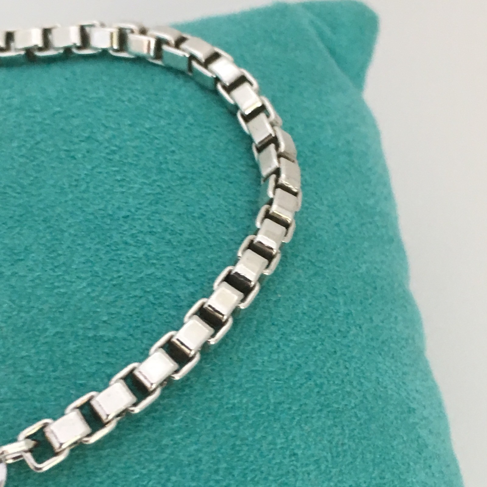 8.5″ Tiffany and Co Large Venetian Box Link Bracelet Mens Unisex Sterling Silver