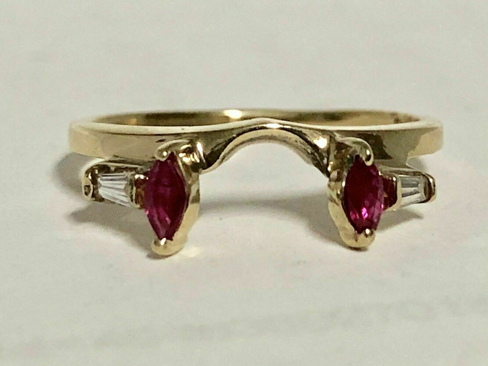 1.50Ct Marquise Lab-Created Ruby 14K Yellow Gold Plated Ring Wrap Enhancer