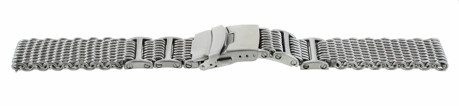 24MM SHARK MESH STAINLESS STEEL WATCH BAND STRAP BAND FOR BREITLING THICK HEAVY